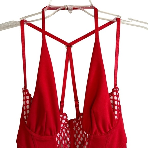 Red Bodycon Club Mini Dress by Meek Sz Large - Picture 2 of 14